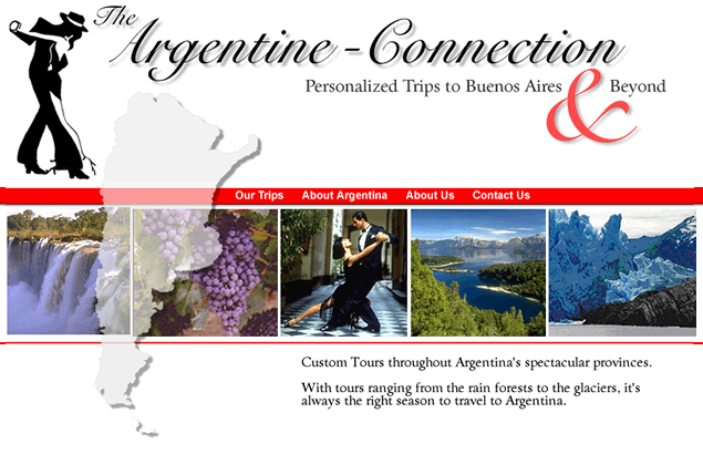 screenshot of travel site designed by Lauren Brush