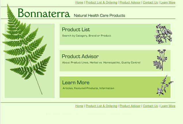 screenshot of health care products site designed by Lauren Brush
