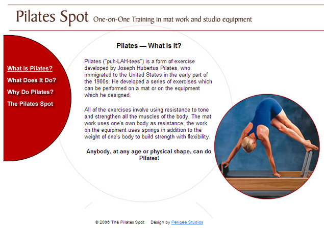 screenshot of fitness site designed by Lauren Brush